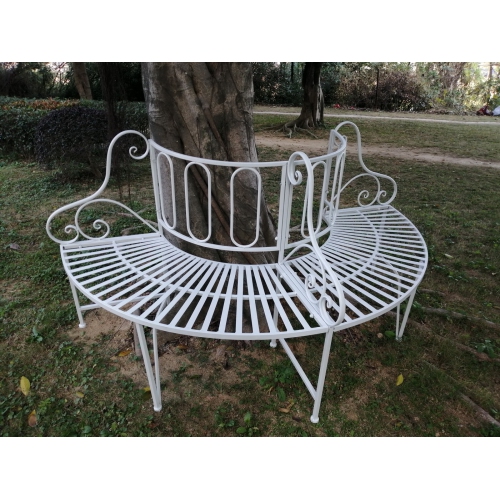 Hi-Line Gift Ltd White Metal Tree Garden Bench
