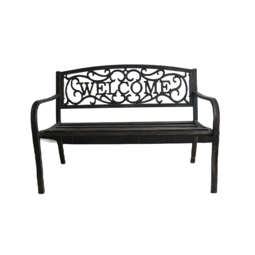 Hi-Line Gift Ltd Bronze Welcome Garden Bench 50 Inch Long