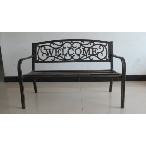 Hi-Line Gift Ltd Bronze Welcome Garden Bench 50 Inch Long