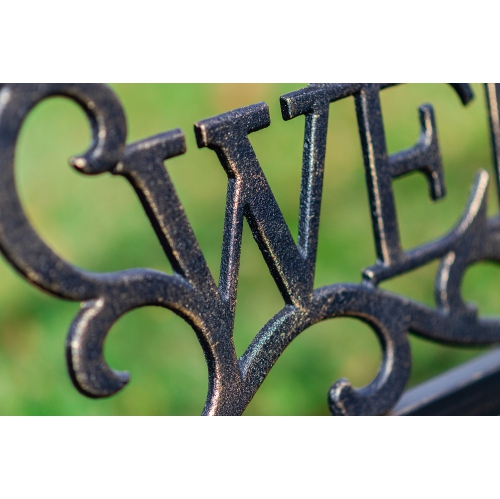 Hi-Line Gift Ltd Bronze Welcome Garden Bench 50 Inch Long