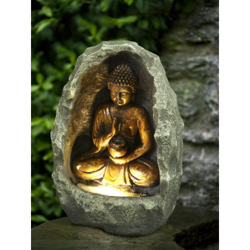 Hi-Line Gift Ltd Fountain-Golden Buddha with Light