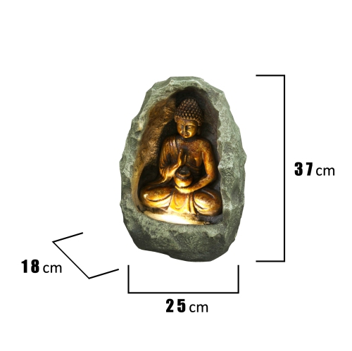Hi-Line Gift Ltd Fountain-Golden Buddha with Light