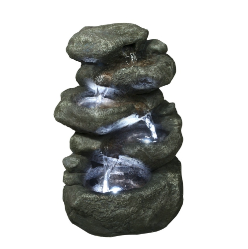 Hi-Line Gift Ltd Fountain-5 Level Rocks with Lights