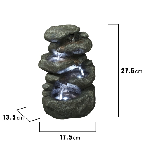 Hi-Line Gift Ltd Fountain-5 Level Rocks with Lights