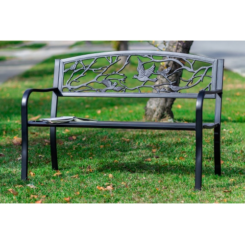 Hi-Line Gift Ltd Black Birds And Branches Garden Bench