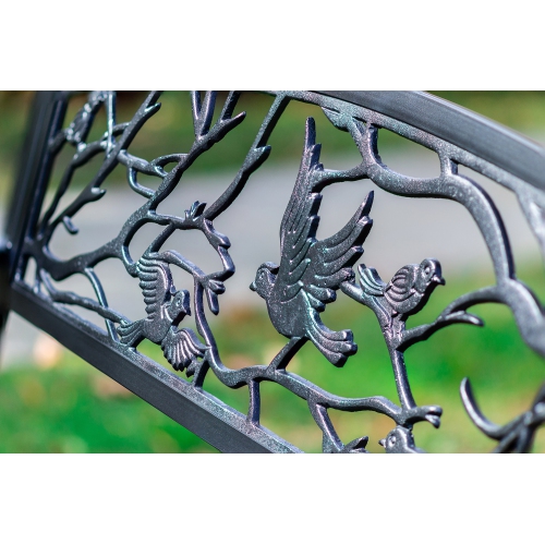 Hi-Line Gift Ltd Black Birds And Branches Garden Bench