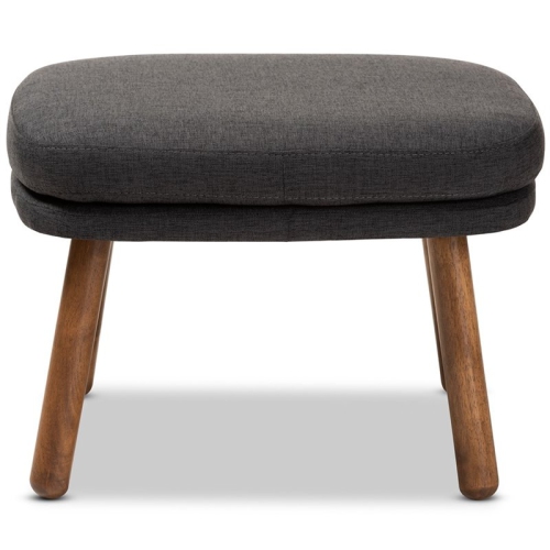 Bowery Hill Ottoman in Dark Grey and Walnut Brown