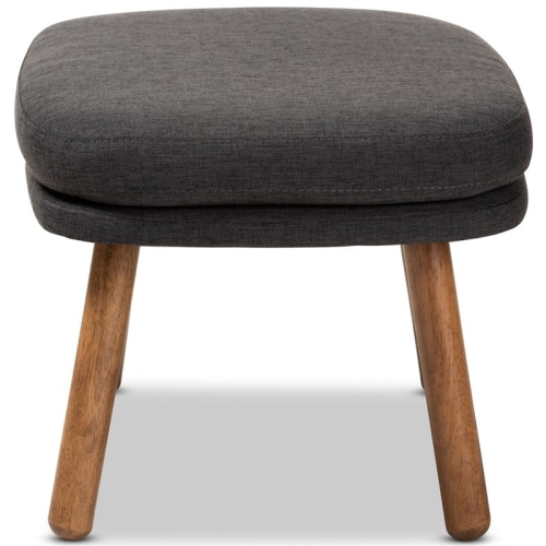 Bowery Hill Ottoman in Dark Grey and Walnut Brown