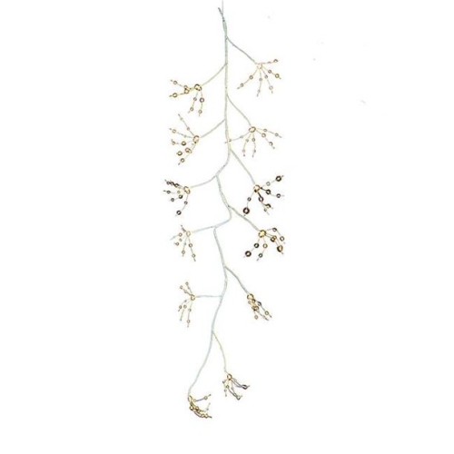 KURT ADLER  6' Pre-Lit Bark Artificial Christmas Garland - Warm Led Lights In White 
