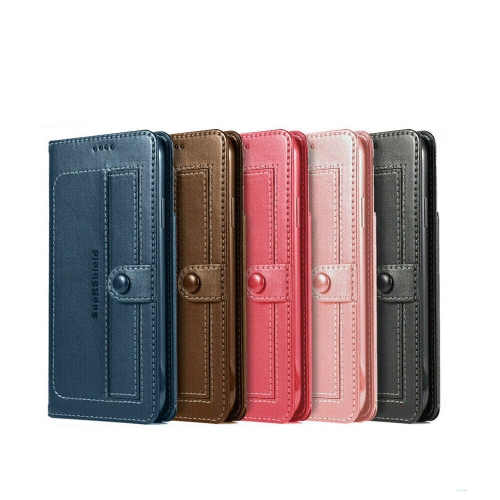 SuperShield Apple iPhone 12 Pro Max Navy Blue Wallet Flip Case Leather Card Slots Cover