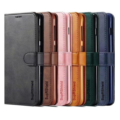 Apple iPhone 11 Pro Brown SupRShield Wallet Leather Card Holder Flip Protective Shockproof Magnetic Case Cover