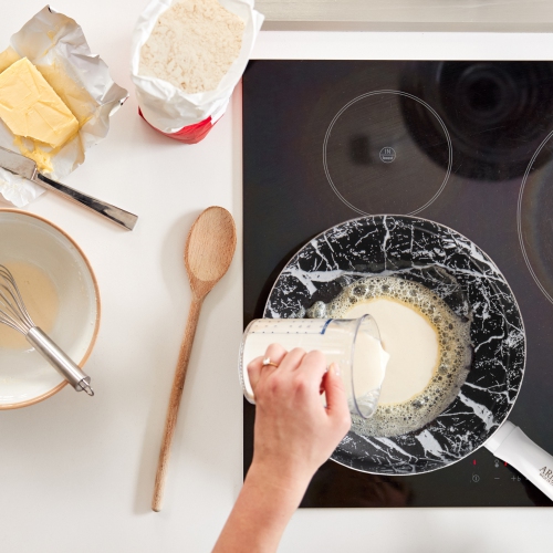 Diamond Marble Italian Crepe & Pancake Pan 25cm - 10 inch - PFOA Free - Black & Grey