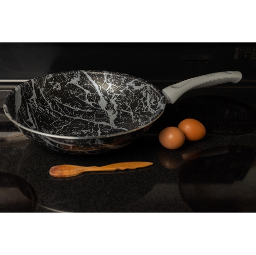 Diamond Marble Wok italien sans PFOA Noir et gris 28 cm