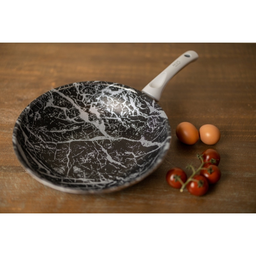Diamond Marble Wok italien sans PFOA Noir et gris 28 cm