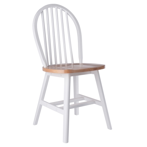 Winsome Wood Windsor 2-Piece Chair Set, Natural and White