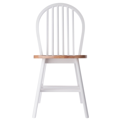Winsome Wood Windsor 2-Piece Chair Set, Natural and White