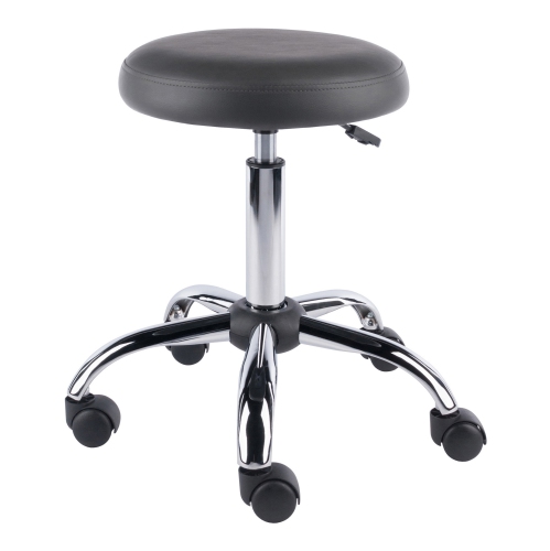 Clyde Adjustable Cushion Seat Swivel Stool - Charcoal and Chrome