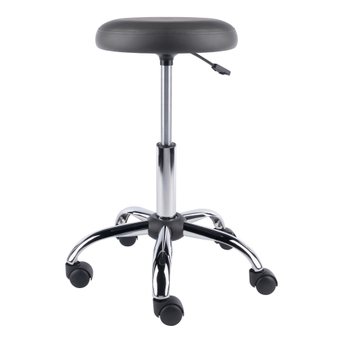Clyde Adjustable Cushion Seat Swivel Stool - Charcoal and Chrome