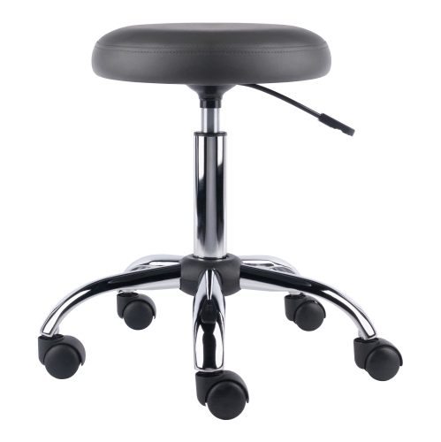 Clyde Adjustable Cushion Seat Swivel Stool - Charcoal and Chrome