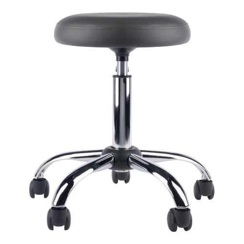Clyde Adjustable Cushion Seat Swivel Stool - Charcoal and Chrome