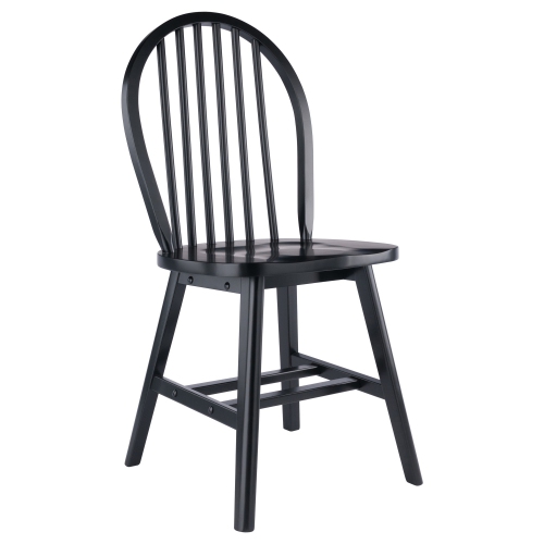 Winsome Wood Windsor 2-Piece Chair Set, Black
