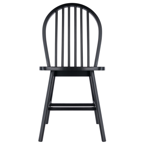 Winsome Wood Windsor 2-Piece Chair Set, Black
