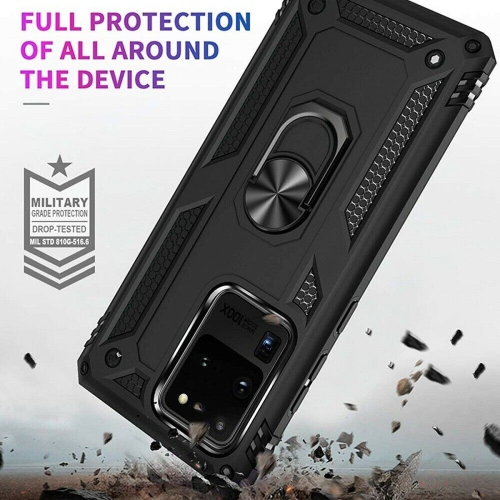 Samsung Galaxy S20 Plus S20+ Case Rose Gold Military Grade 360 Degree Rotating Metal Magnetic Ring Car Mount Holder Kickstand Shockproof Heavy Duty