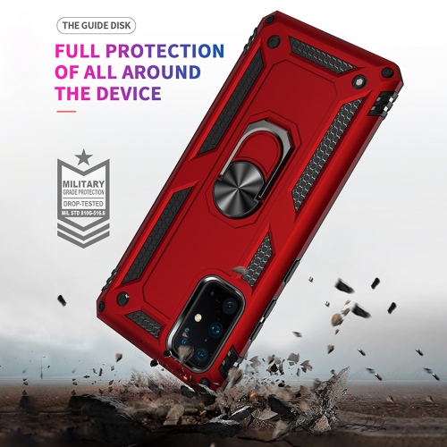 Samsung Galaxy S20 Plus S20+ Case Red Military Grade 360 Degree Rotating Metal Magnetic Ring Car Mount Holder Kickstand Shockproof Heavy Duty Cover