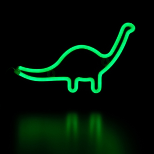 Brontosaurus LED NEON Dinosaur Wall Sign - 12" - Green