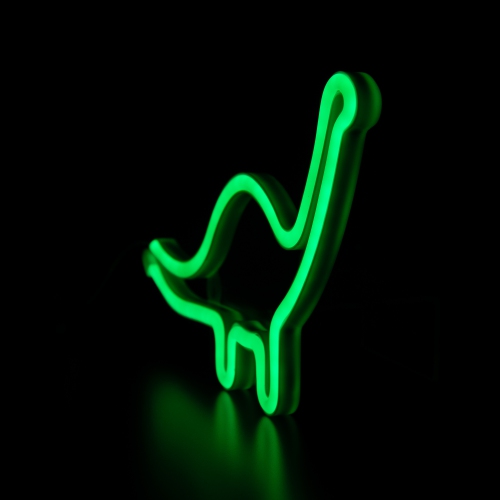 Brontosaurus LED NEON Dinosaur Wall Sign - 12" - Green