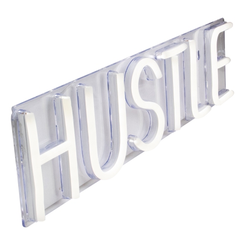 20" Bright White NEON Hustle LED Lighted Wall Sign