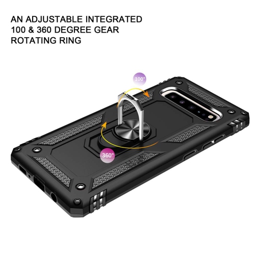 Support à anneau magnétique en métal pivotant à 360 degrés pour l’auto Galaxy S10 rose doré de Samsung - béquille robuste