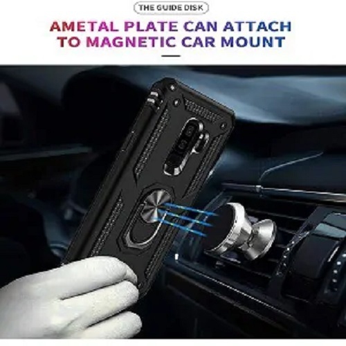 Samsung Galaxy S9 Rose Gold Military Grade 360 Degree Rotating Metal Magnetic Ring Car Mount Holder Kickstand Shockproof Heavy Duty Cover