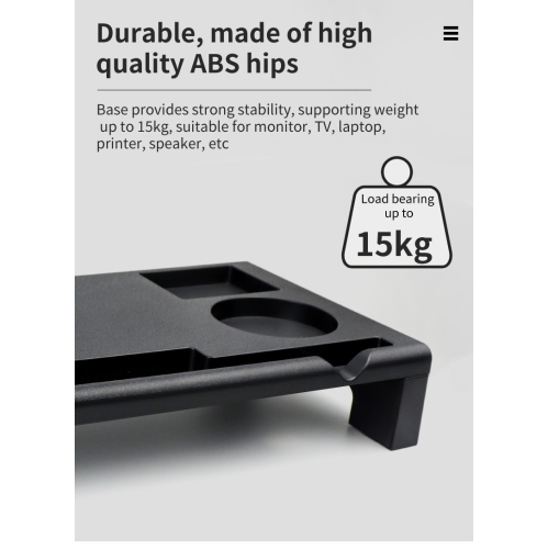 Monitor Riser Stand Laptop Stand Save Space Desk Organizer with Keyboard Organizer Space Black