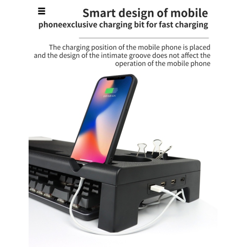 Monitor Riser Stand Laptop Stand Save Space Desk Organizer with Keyboard Organizer Space Black