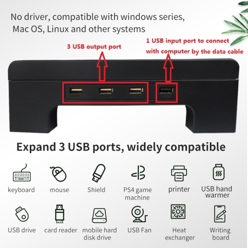 Monitor Riser Stand Laptop Stand Save Space Desk Organizer with Keyboard Organizer Space Black