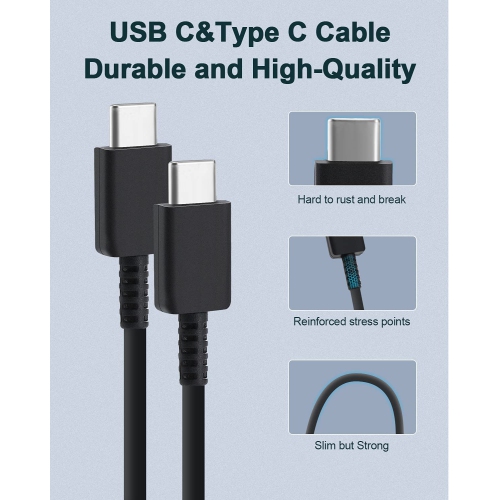 |GA| 2 * USB C 25w fast charger with Usb C to C 6 feet cable| For Android phones| Samsung, LG, Google, Motorola & more| 2 pack