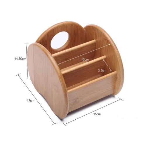 Durable Compact Bamboo Storage Wooden Dock Box Perfect for Electronics and Makeup for Kitchen, Bathroom, Bedroom