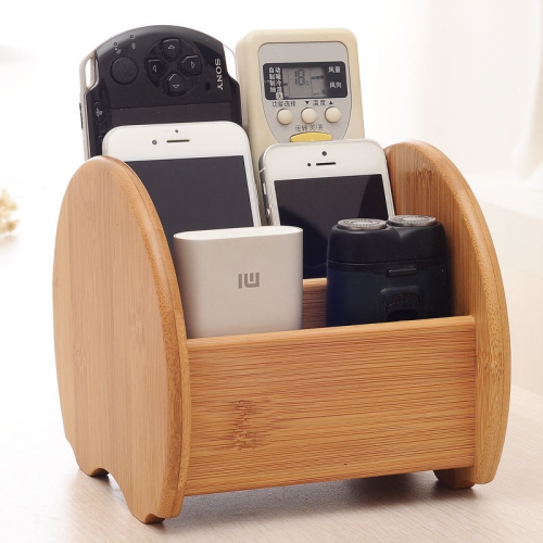 Durable Compact Bamboo Storage Wooden Dock Box Perfect for Electronics and Makeup for Kitchen, Bathroom, Bedroom