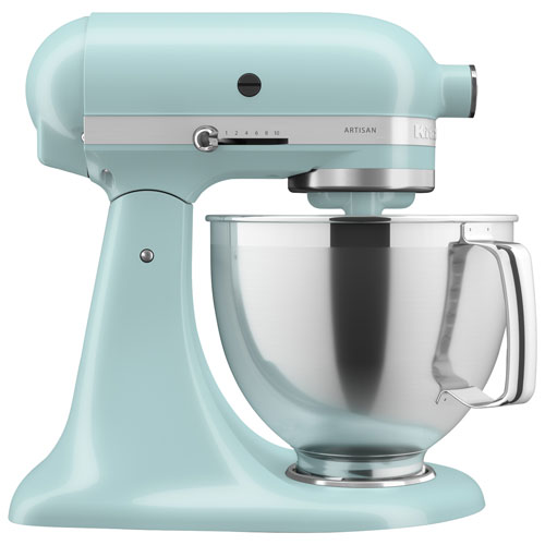 Batteur sur socle à tête inclinable Artisan de KitchenAid avec ensemble d'accessoires de qualité supérieure - 5 pte - 325 W - Bleu eau minérale