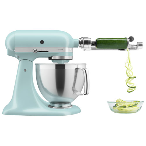 Batteur sur socle à tête inclinable Artisan de KitchenAid avec ensemble d'accessoires de qualité supérieure - 5 pte - 325 W - Bleu eau minérale