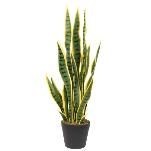 Real Touch Artificial Potted Striped Leaf Dracaena Snake Plant - 29"