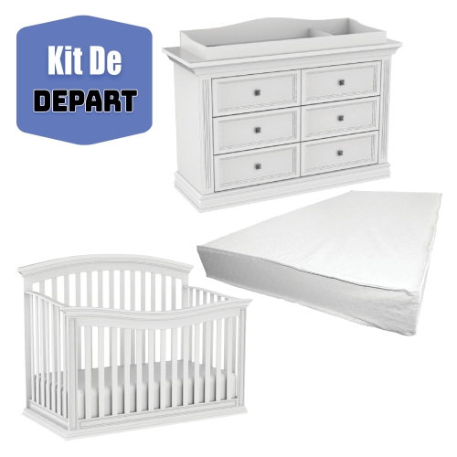 Bebelelo Starter Nursery kits 95 with helena convertible crib, baby double dresser and a mattress
