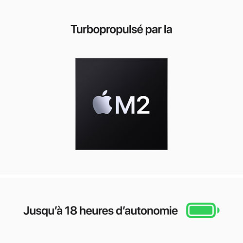 MacBook Air de 13,6 po avec Touch ID d'Apple - Minuit (puce M2 d'Apple/SSD 256 Go/RAM 8 Go) - Français