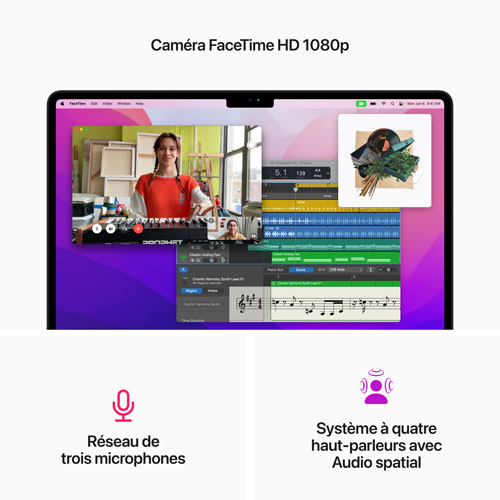 MacBook Air de 13,6 po avec Touch ID d'Apple - Minuit (puce M2 d'Apple/SSD 256 Go/RAM 8 Go) - Français