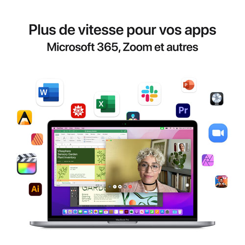 Apple MacBook Pro 13.3" w/ Touch Bar - Space Grey (Apple M2 Chip / 512GB SSD / 8GB RAM) - French