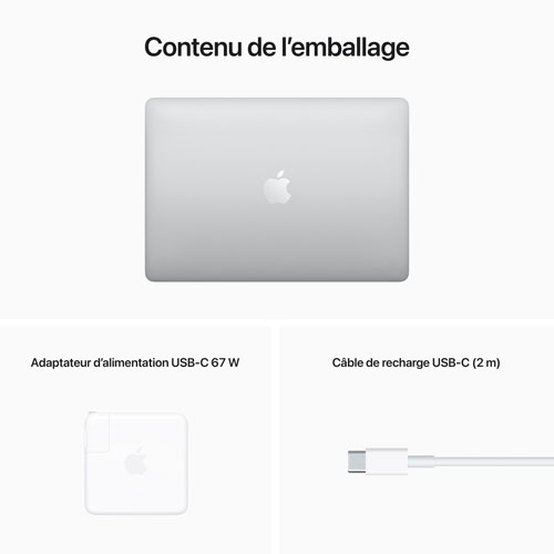 MacBook Pro 13,3 po + Touch Bar Apple (2022) - Argenté (puce M2 d'Apple/SSD 512 Go/RAM 8 Go) - Français