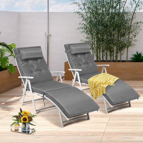 Adjustable Folding Chaise Lounge Chair - Lightweight Outdoor Recliner