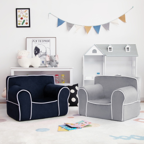 Fauteuil rembourré en mousse pour tout-petits de Costway Kids avec tissu en velours – Cadeau parfait pour bébé