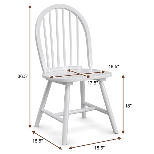 Costway Set of 4 Vintage Windsor Dining Side Chair Wood Spindleback Kitchen Room